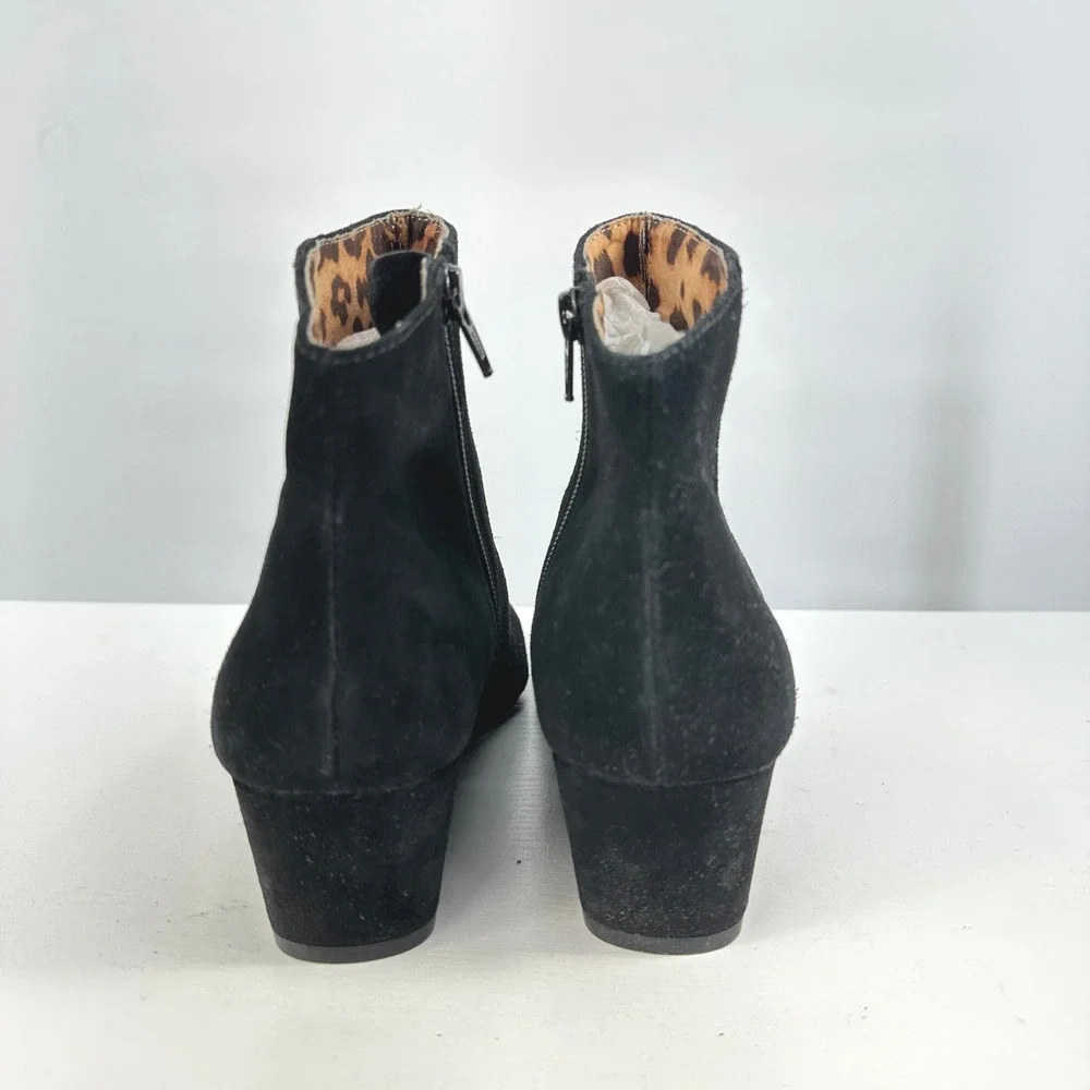 Seychelle's black suede wedge ankle boots 7‎ dark romantic Victorian Goth edgy